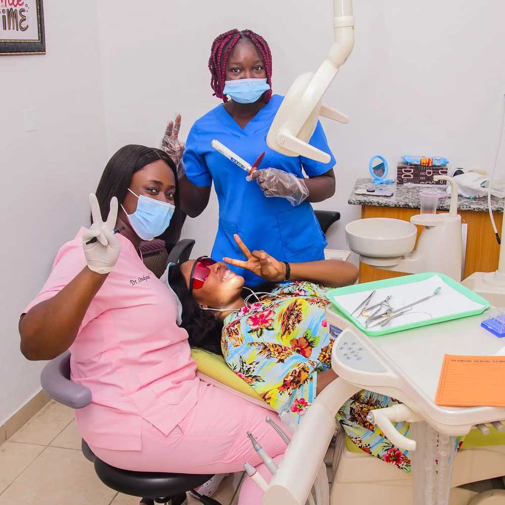 Dentists with a patient about to have a Gum Dental Surgery