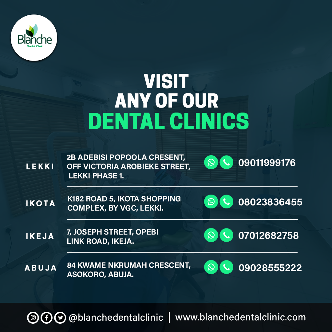 Locations of Blanche Dental Clinics in Lagos Nigeria