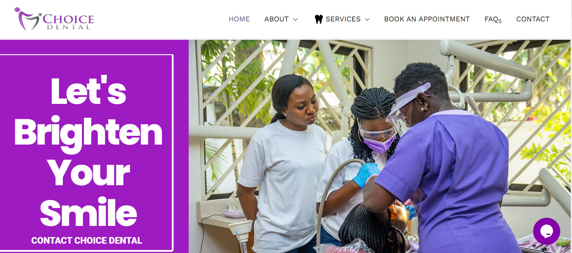 Website Banner of Choice Dental Clinic Lagos